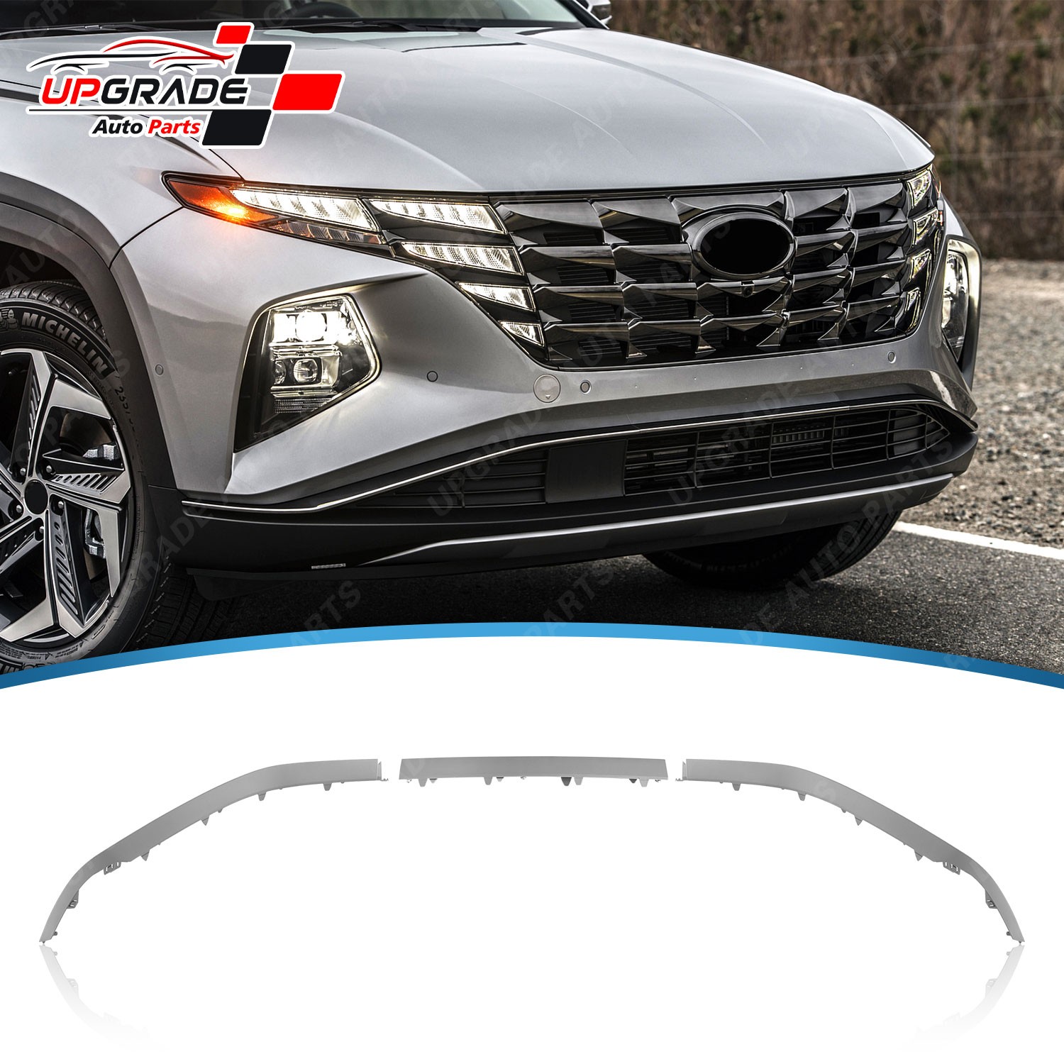 Front Bumper Lower Molding Grey 3PCS For 2022-2024 Hyundai Tucson 86569-N9000