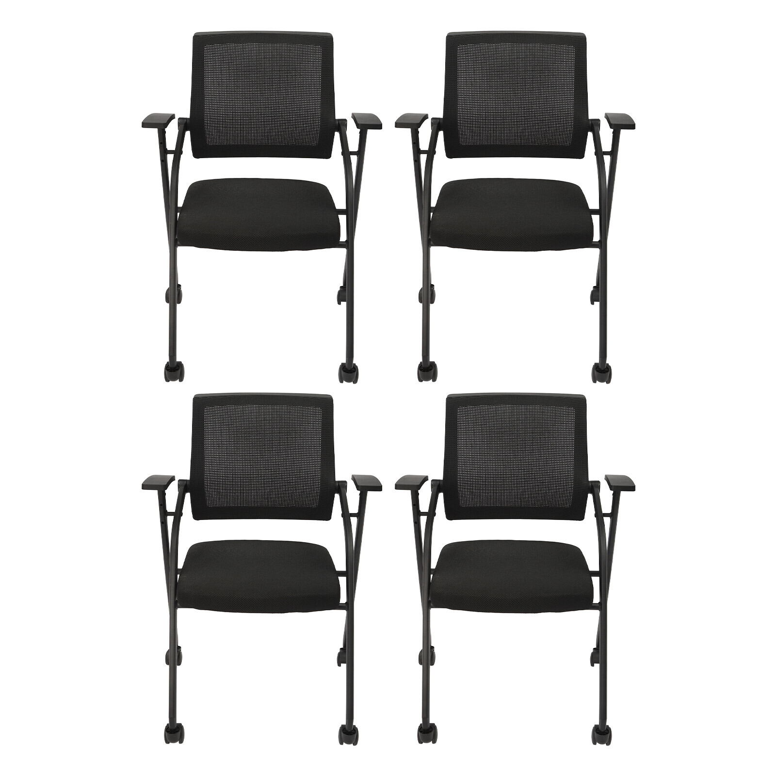 4 Pack Office Chairs on Wheels Ergonomic Mesh Bouncing Back Office Chair