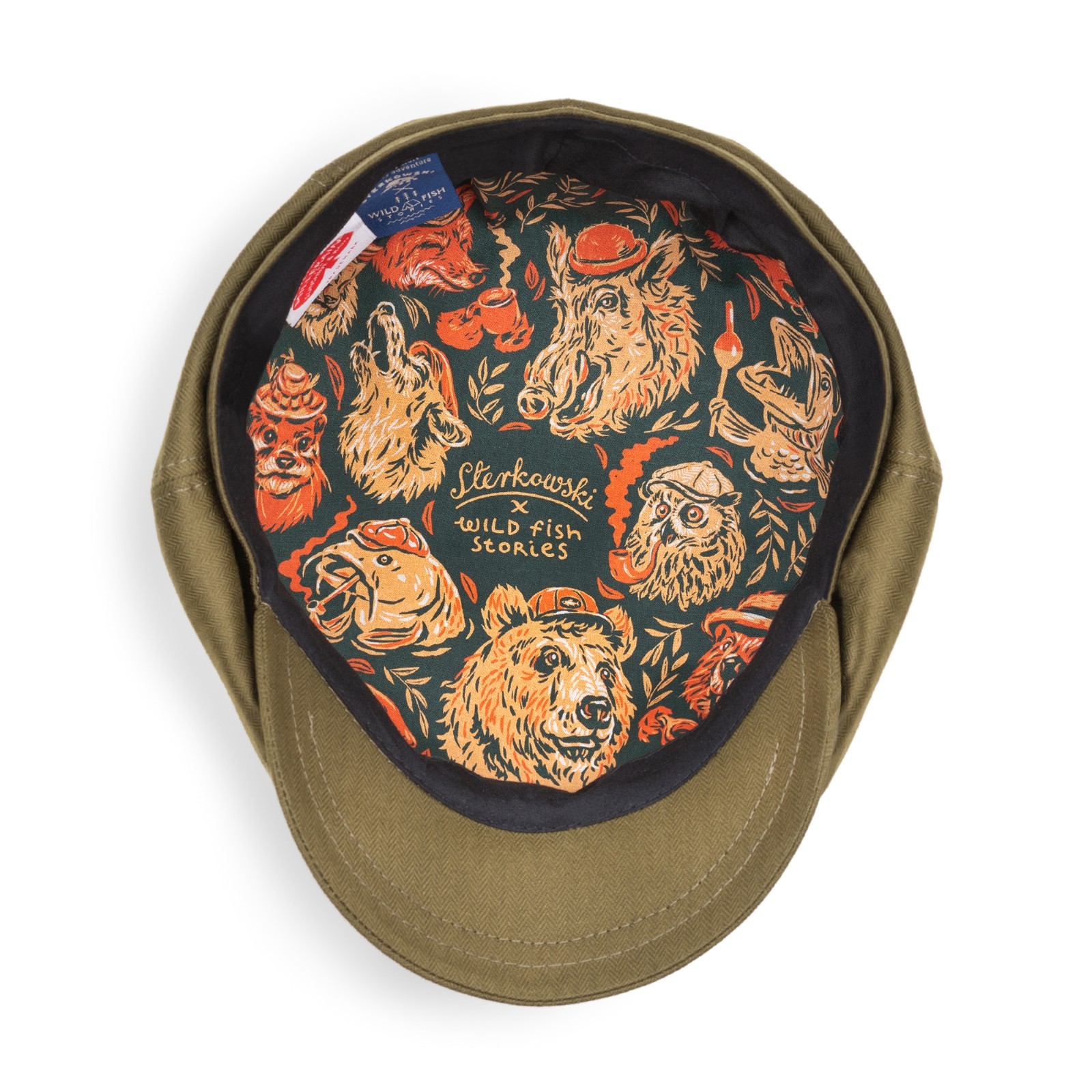 Sterkowski SHELBY SALMON Newsboy Cap Waxed Cotton Millerain Waterproof Fishing
