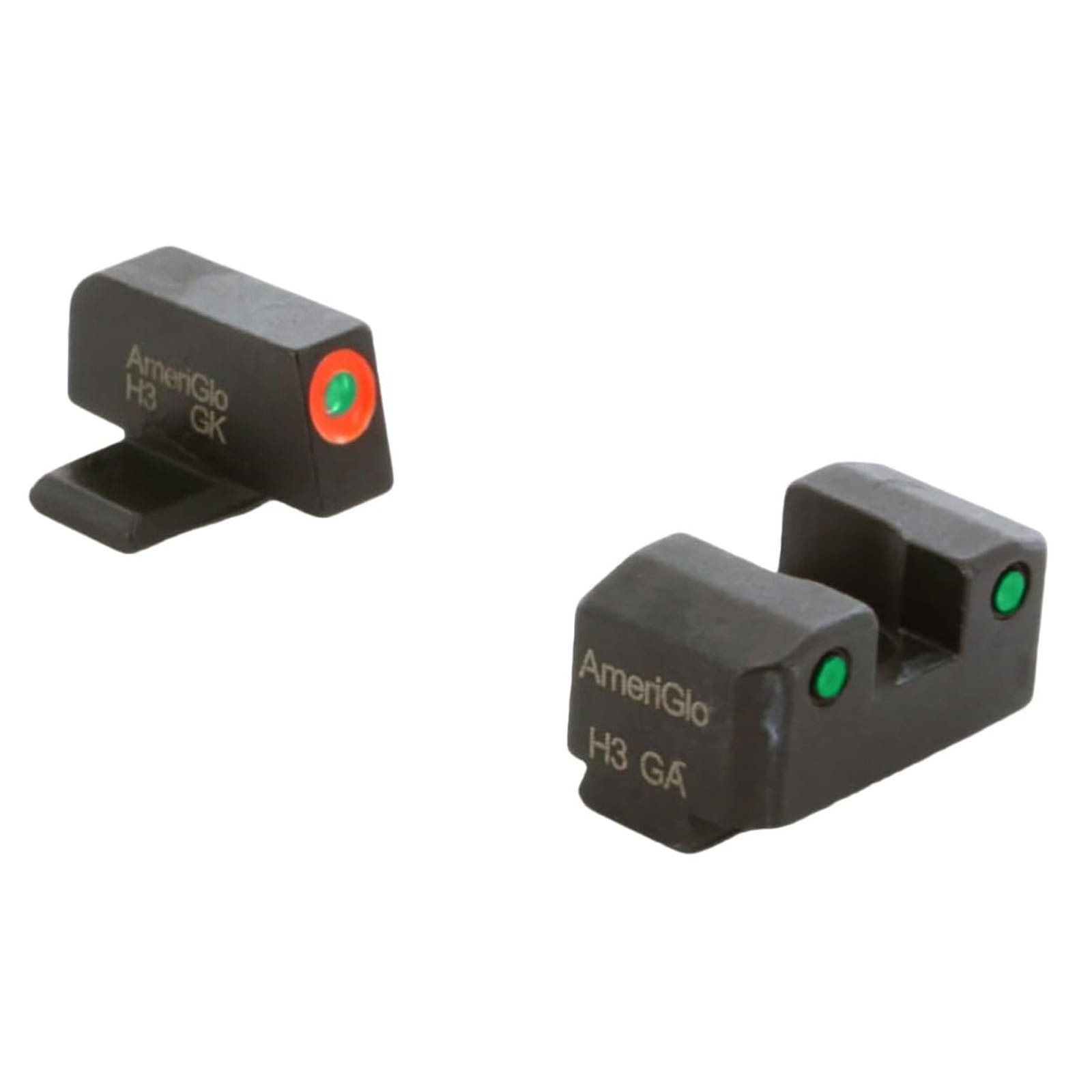 AMERIGLO Green Orange Outline Front/Green Black Outline Rear Night Sight Set
