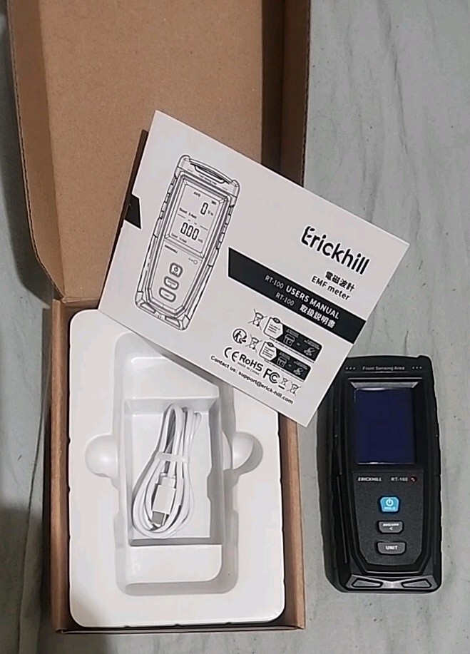 ERICKHILL EMF Meter Rechargeable Digital Electromagnetic Field Radiation Dete...