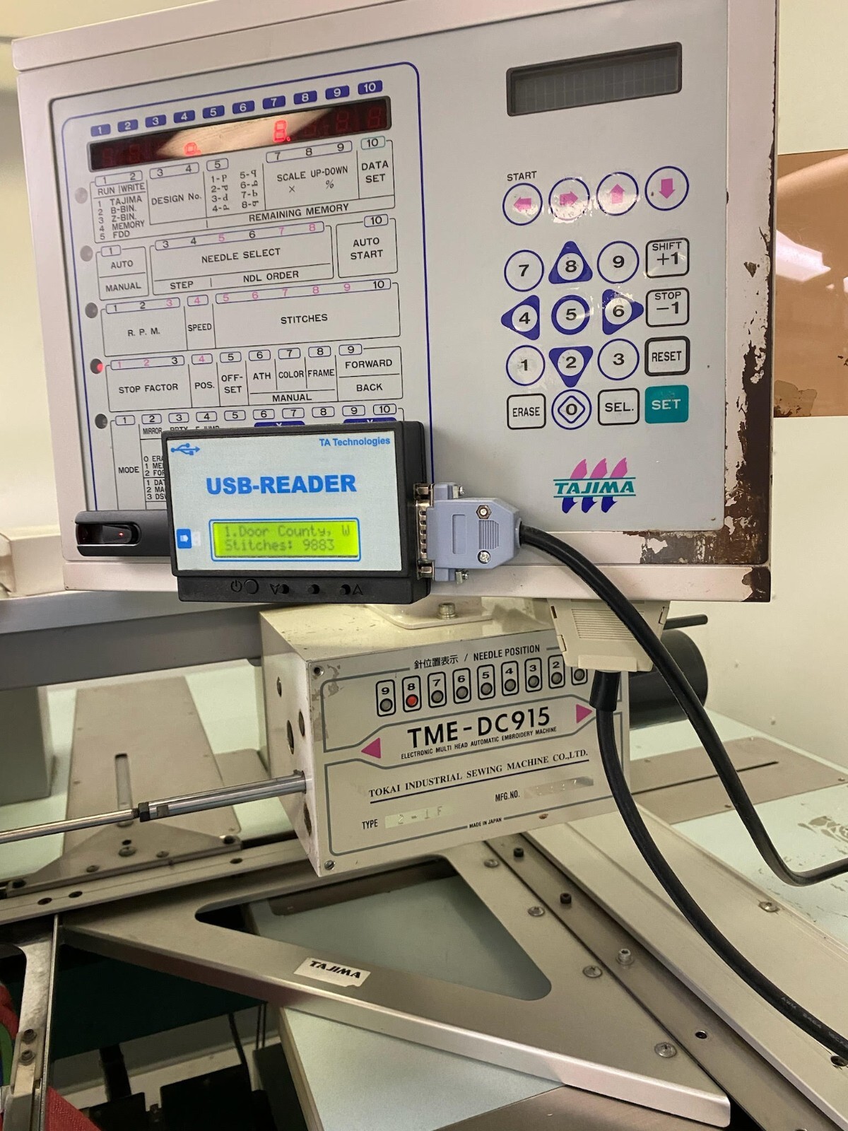 TAJIMA TME-DC915 15 HEAD EMBROIDERY MACHINE