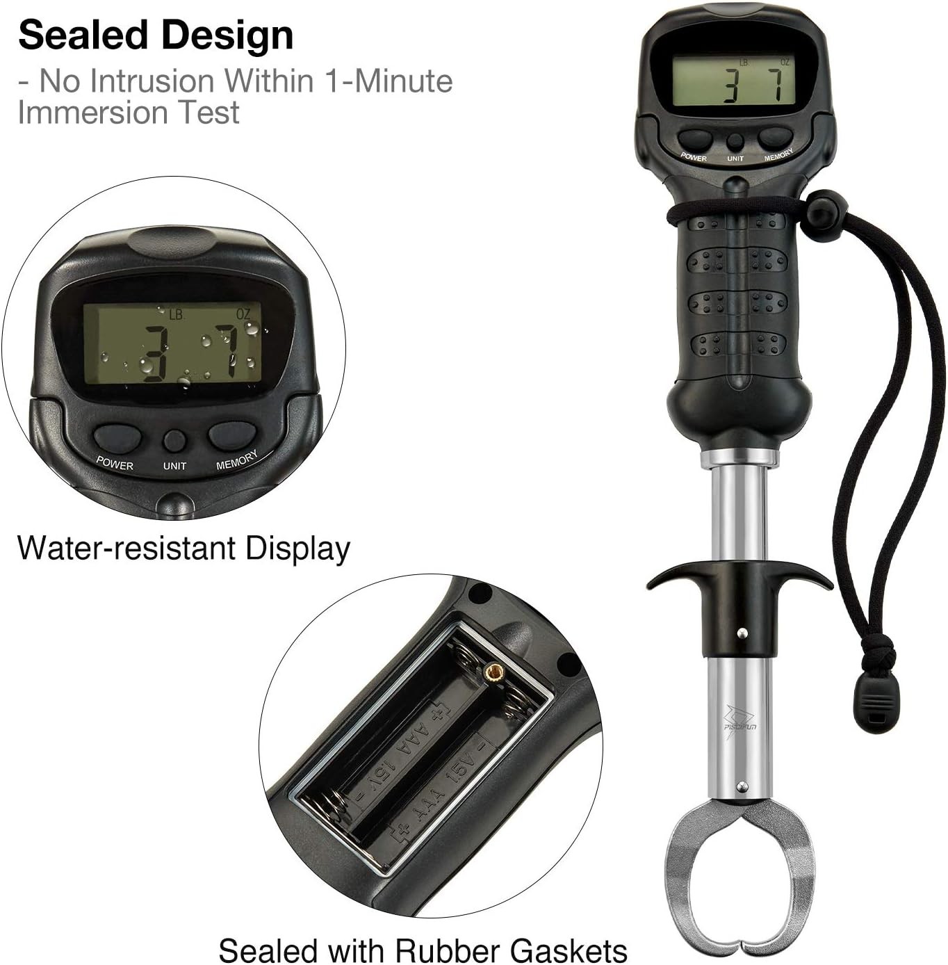 Portable Digital Fish Scale Gripper, Saltwater-Resistant