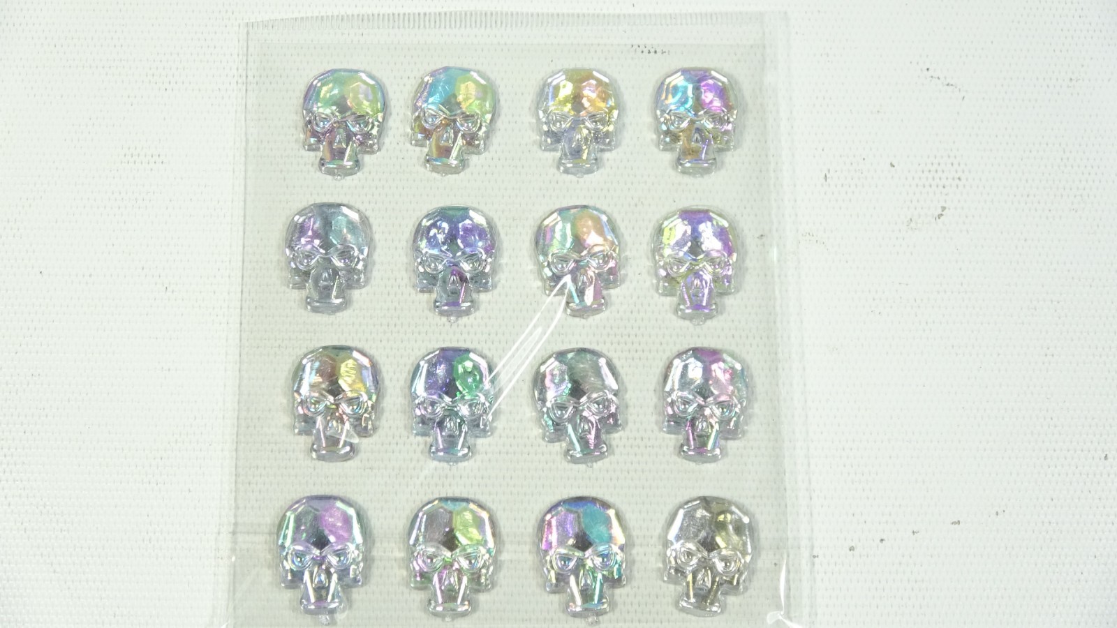 Iridescent Crystal Jewel Skull Scrapbooking Card Making 16 Stickers