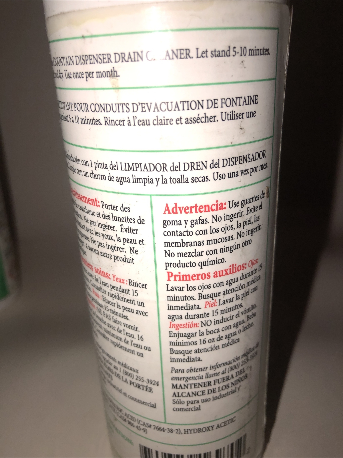 5 Chemco Soda Fountain Machine Drain Cleaner 5 pack (16oz) bottles