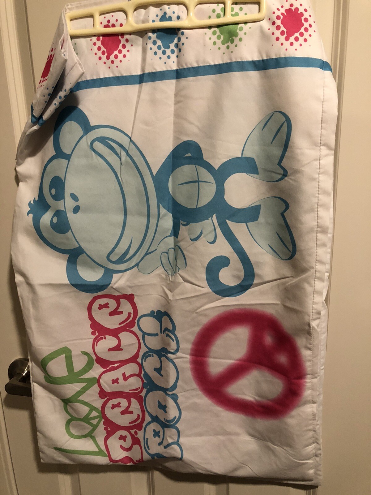 American Kids Collection Monkey Peace Love Rock Set Of 2 Pillowcases Only