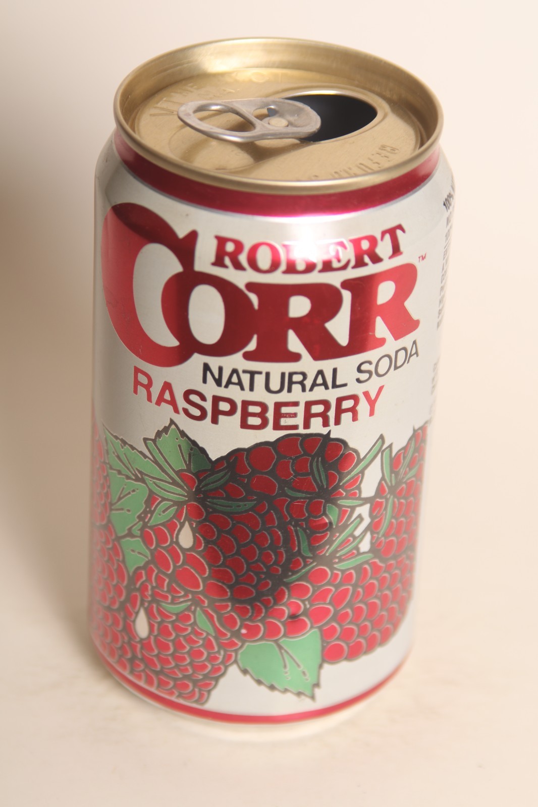 Robert Corr Raspberry soda can