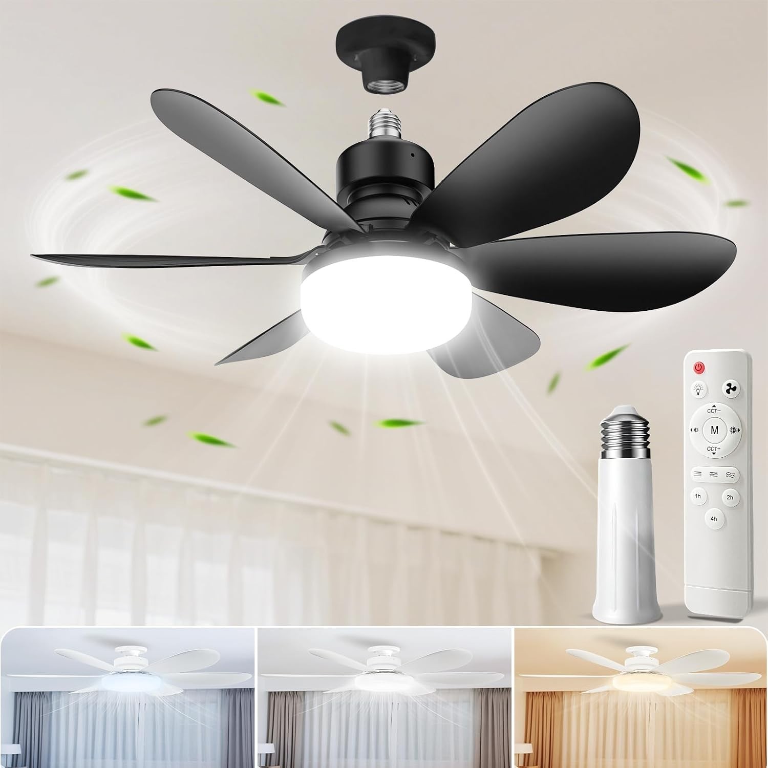 Quiet 2-in-1 Ceiling Fan Light with Remote - Modern Energy-Efficient Design