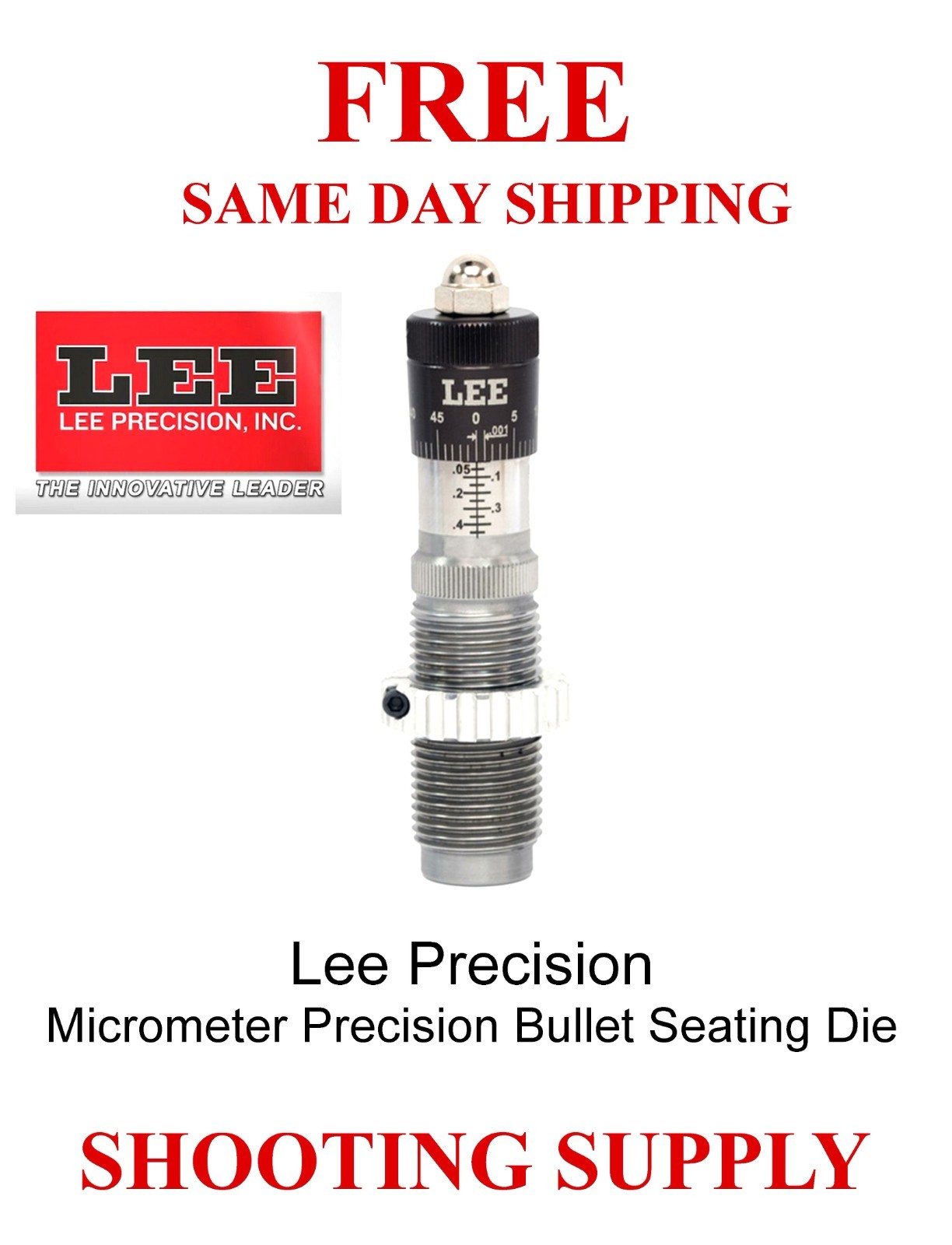 Lee 92225 Rifle Precision Micrometer Bullet Seating Die 30-30 Win FREE SHIPPING