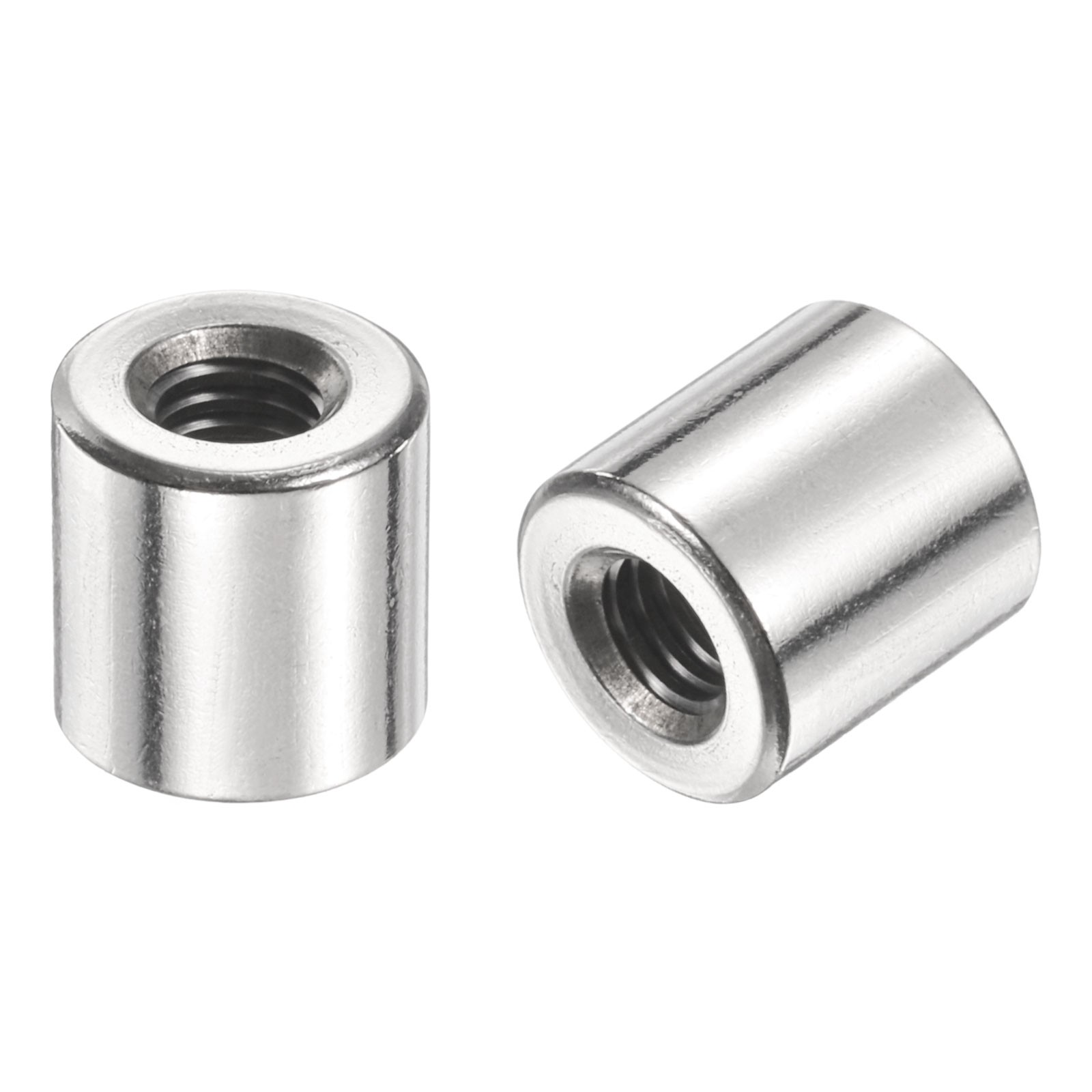 12Pcs Round Connector Nuts, M5x10x10mm Coupling Nut Sleeve Rod Bar Stud Nut