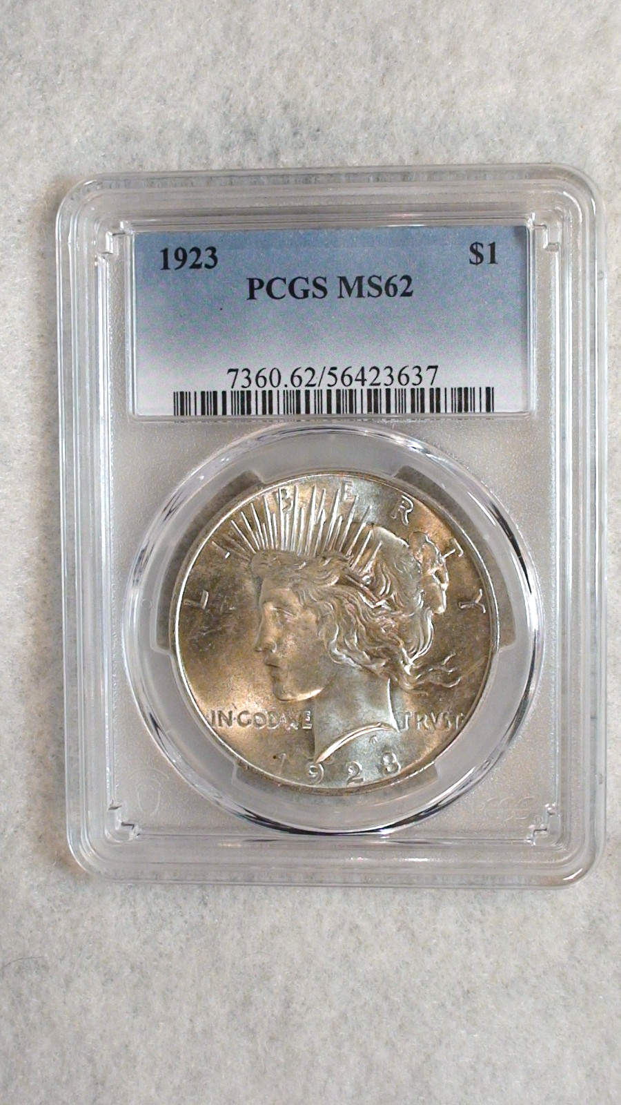 1923 P Peace Dollar PCGS MS62 UNCIRCULATED $1 Coin BUY IT NOW!