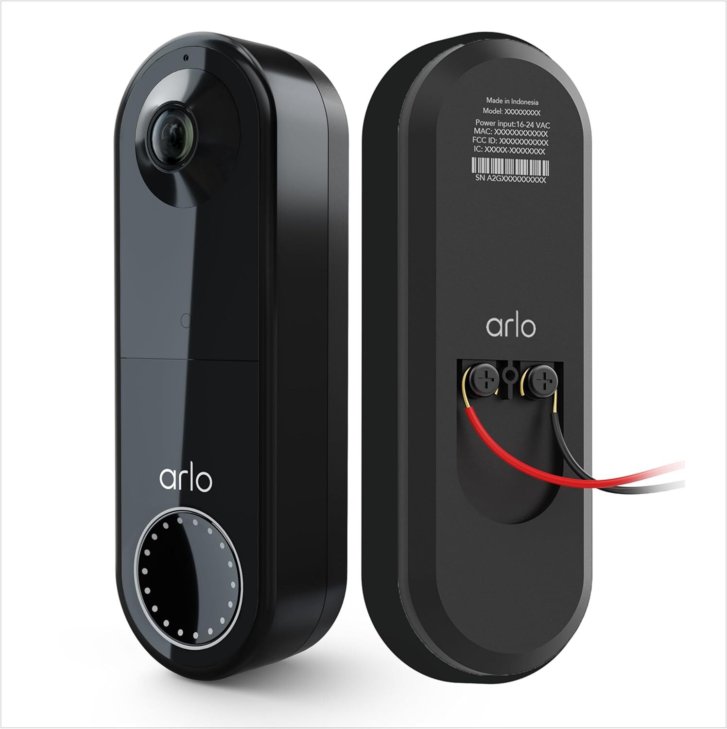 Arlo Essential Wired Video Doorbell Black HD 1080p Security Camera AVD1001B