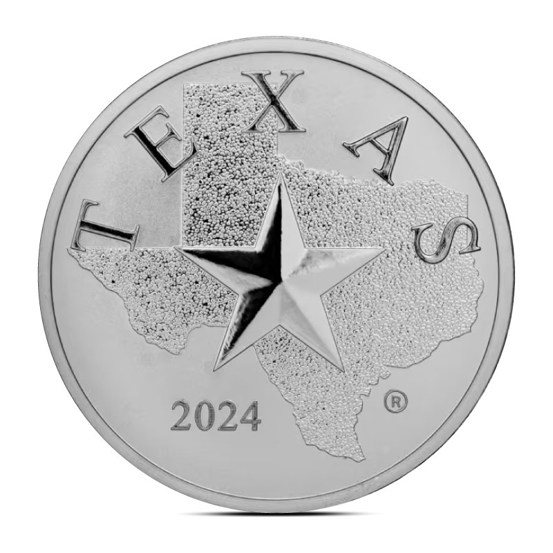 2024 5 oz Texas Mint Steer Wrestling Silver Reverse Proof Round