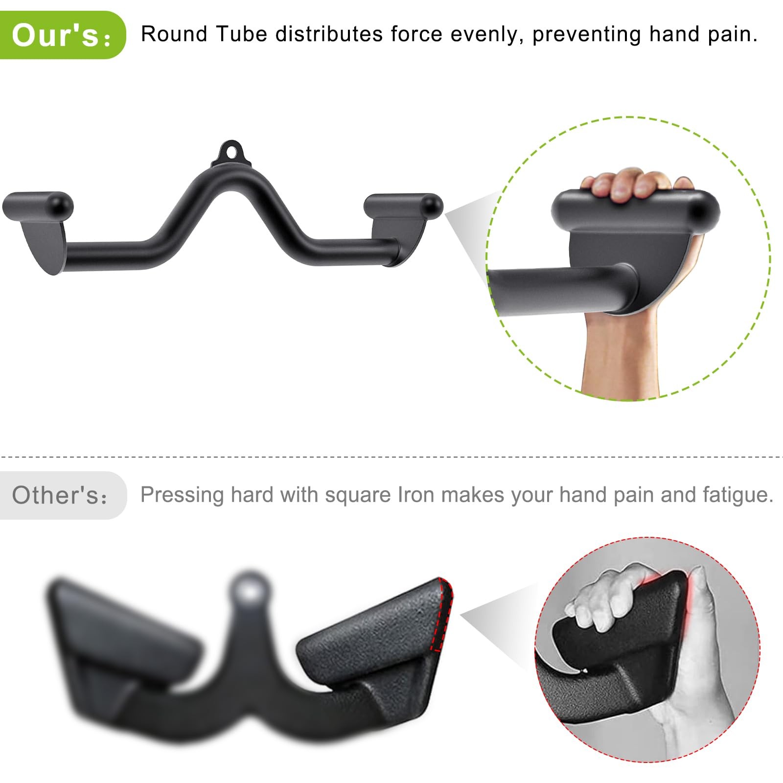LAT Pull Down Bars Cable Machine Attachment Rowing Tbar Vbar Set Back