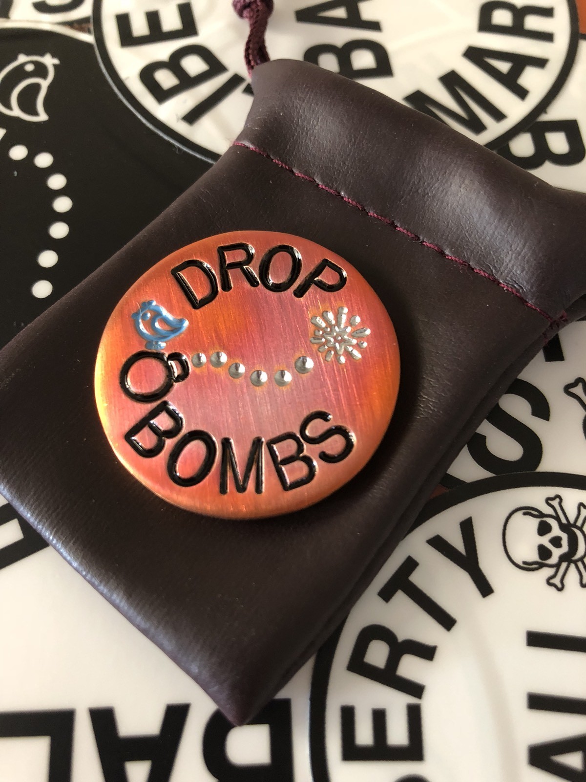 BIRDIE-BOMB Hand Made Custom Copper Golf Ball Marker!