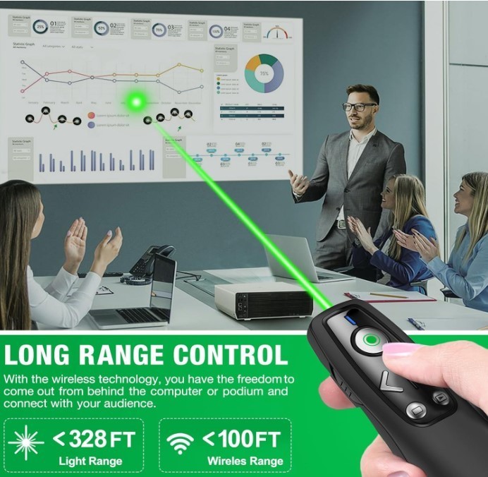 USB Empfanger Presentation Clicker Wireless Presenter Remote for PowerPoint, Pow