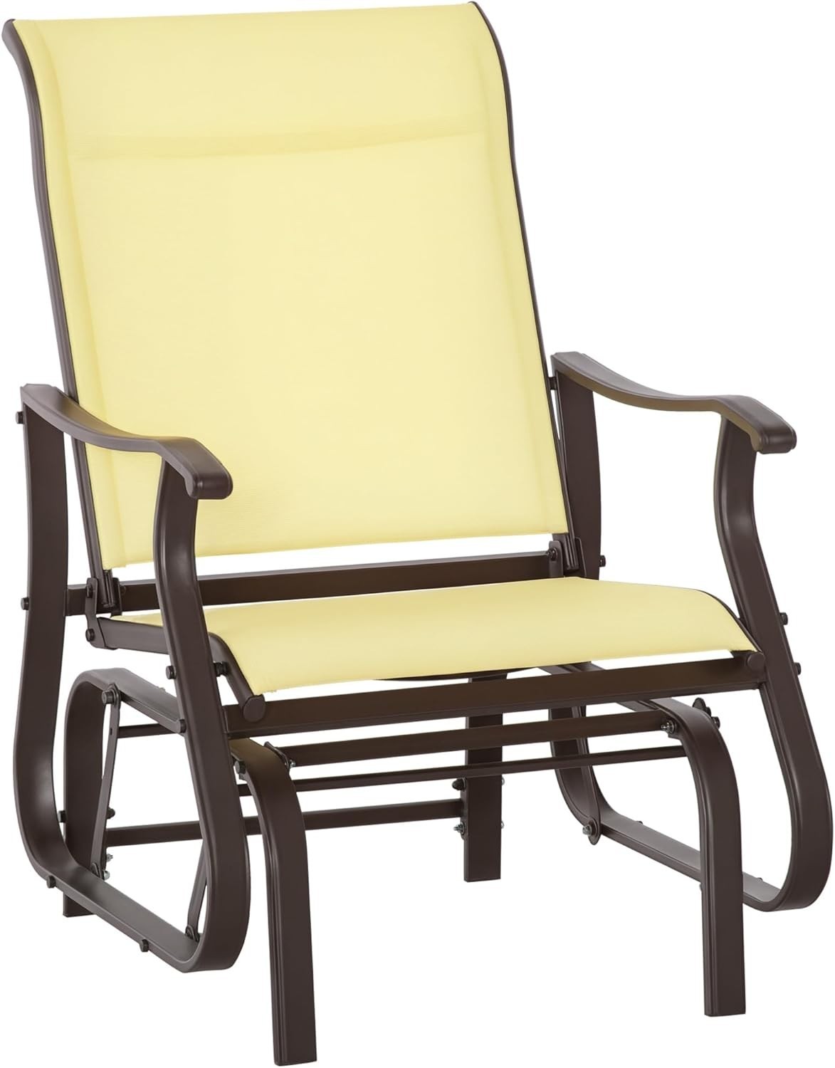 Outdoor Glider Chair Gliders Outside Patio W/ Steel Frame & Mesh Fabric Backyard