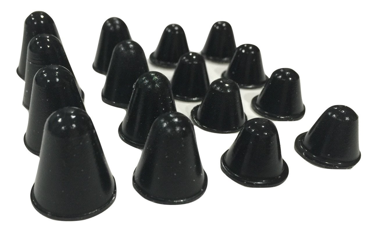 Conical Rubber Bumpers Black - 16 PC Combo - Tall 16pc Combo,