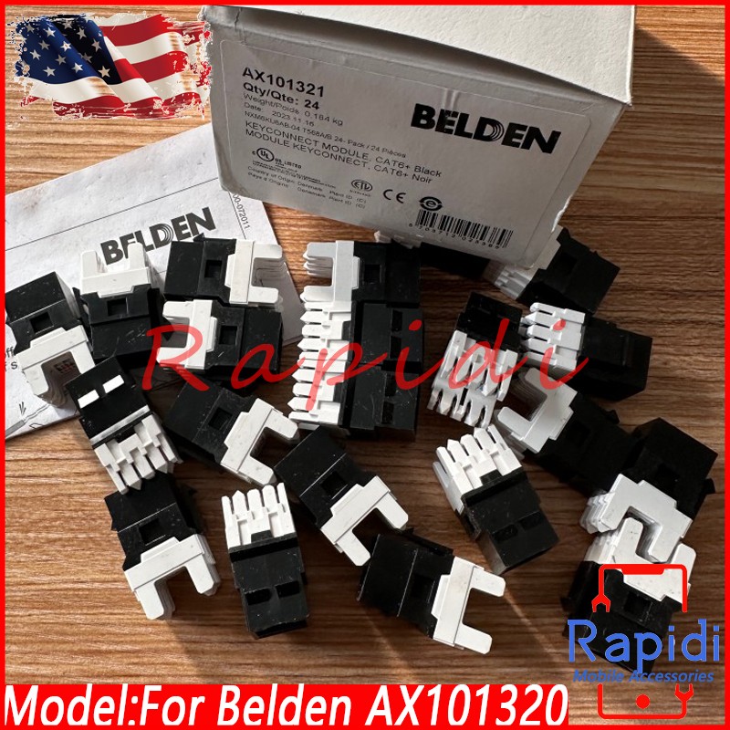 24 *For Belden AX101321 Black Category 6 KeyConnect RJ45 Unshielde Jack Module