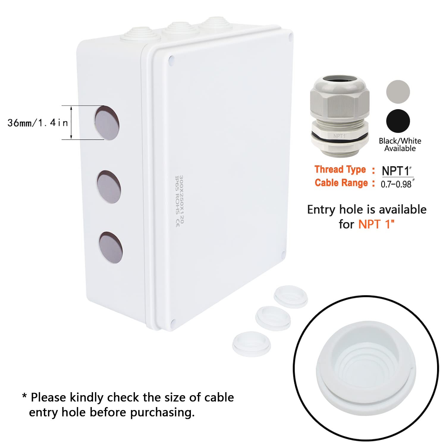 ABS Plastic Dustproof Waterproof IP65 Junction Box Universal Electrical Proje...
