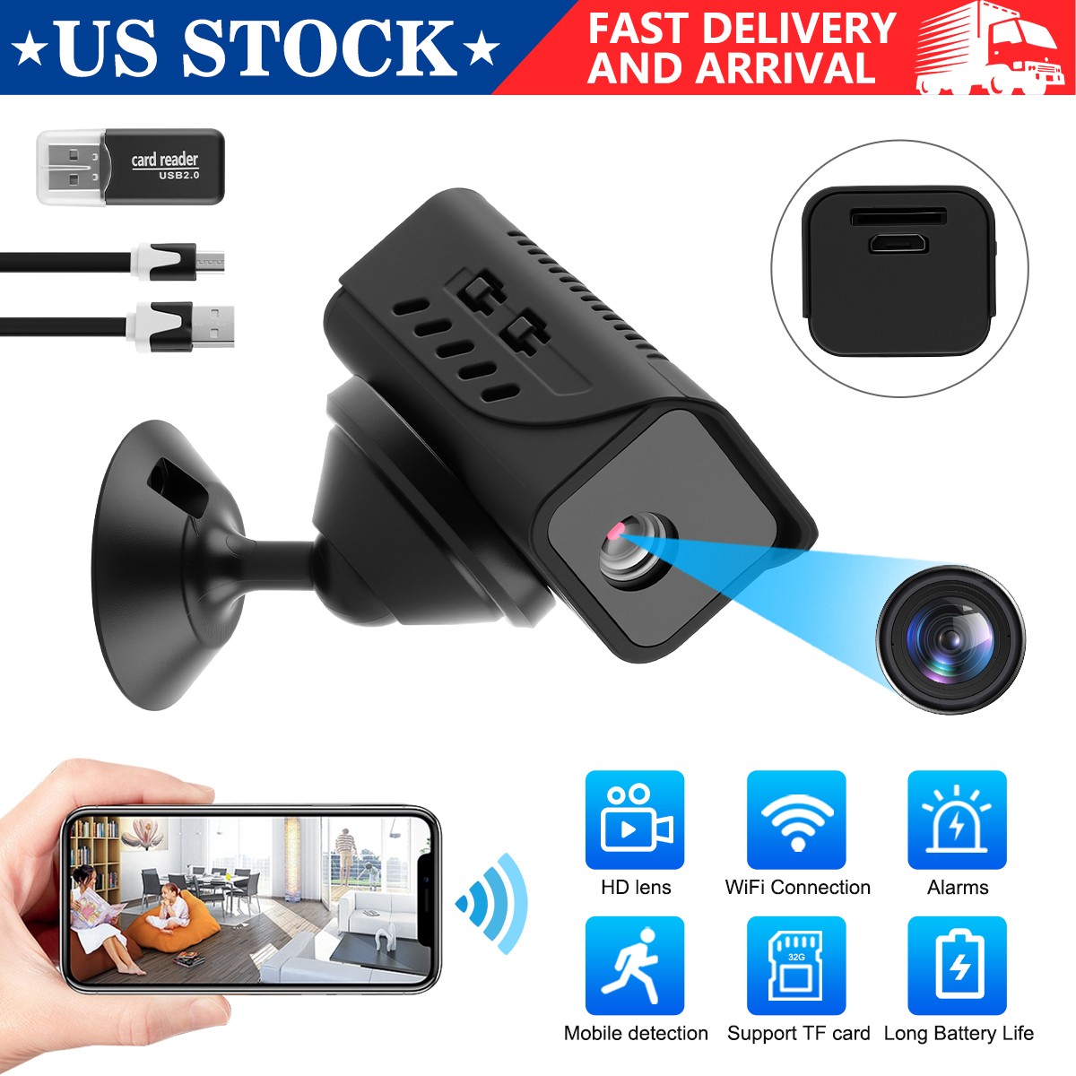 NEW 2.4G Smart Mini WiFi Camera Wireless 1080P HD Cam USB Home Security Indoor