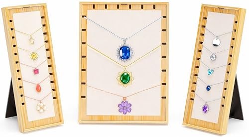 3PCS Necklace Display Stand Set for Vendors, Jewelry Stores & 3Pack – White