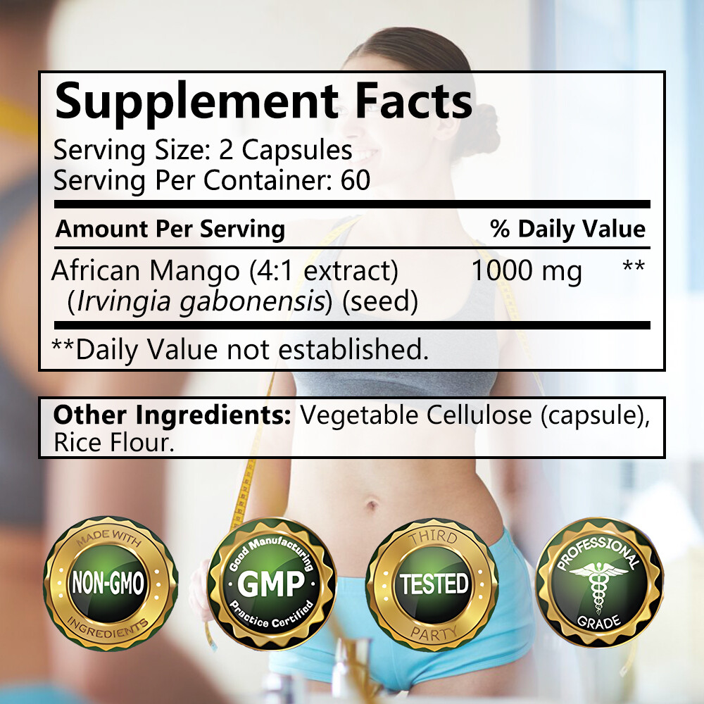 African Mango Extract Weight Loss Supplement, Appetite Control, Boost Metabolism