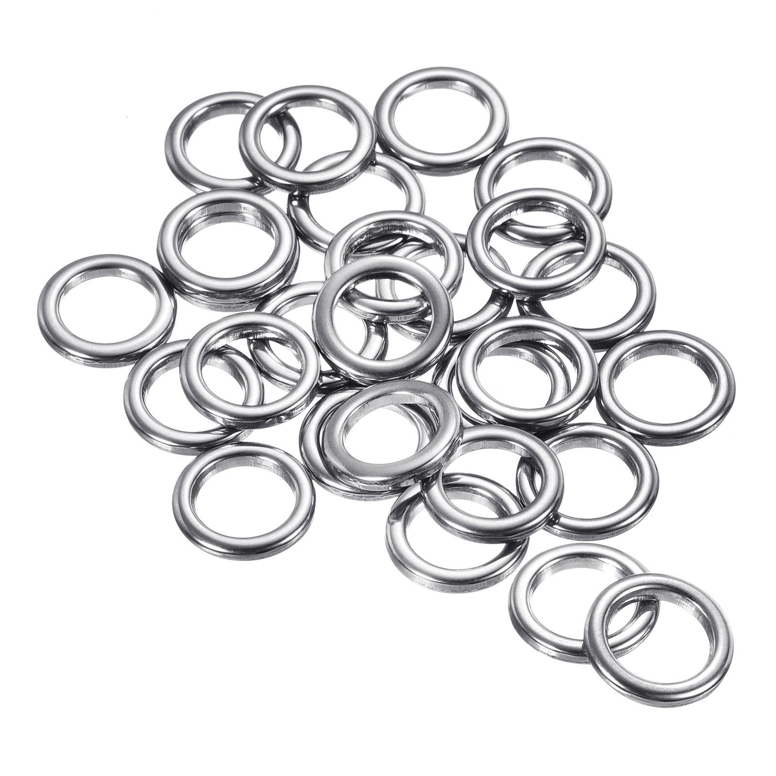 1.5x6.5x9.5mm Fishing Rings, 25 Pack 304 Stainless Steel Solid Ring