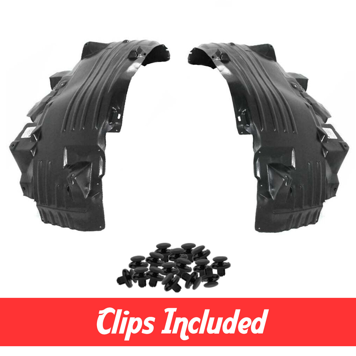 Front Driver & Passenger Side Fender Liner Set w/ Clips For 2004-2010 Titan