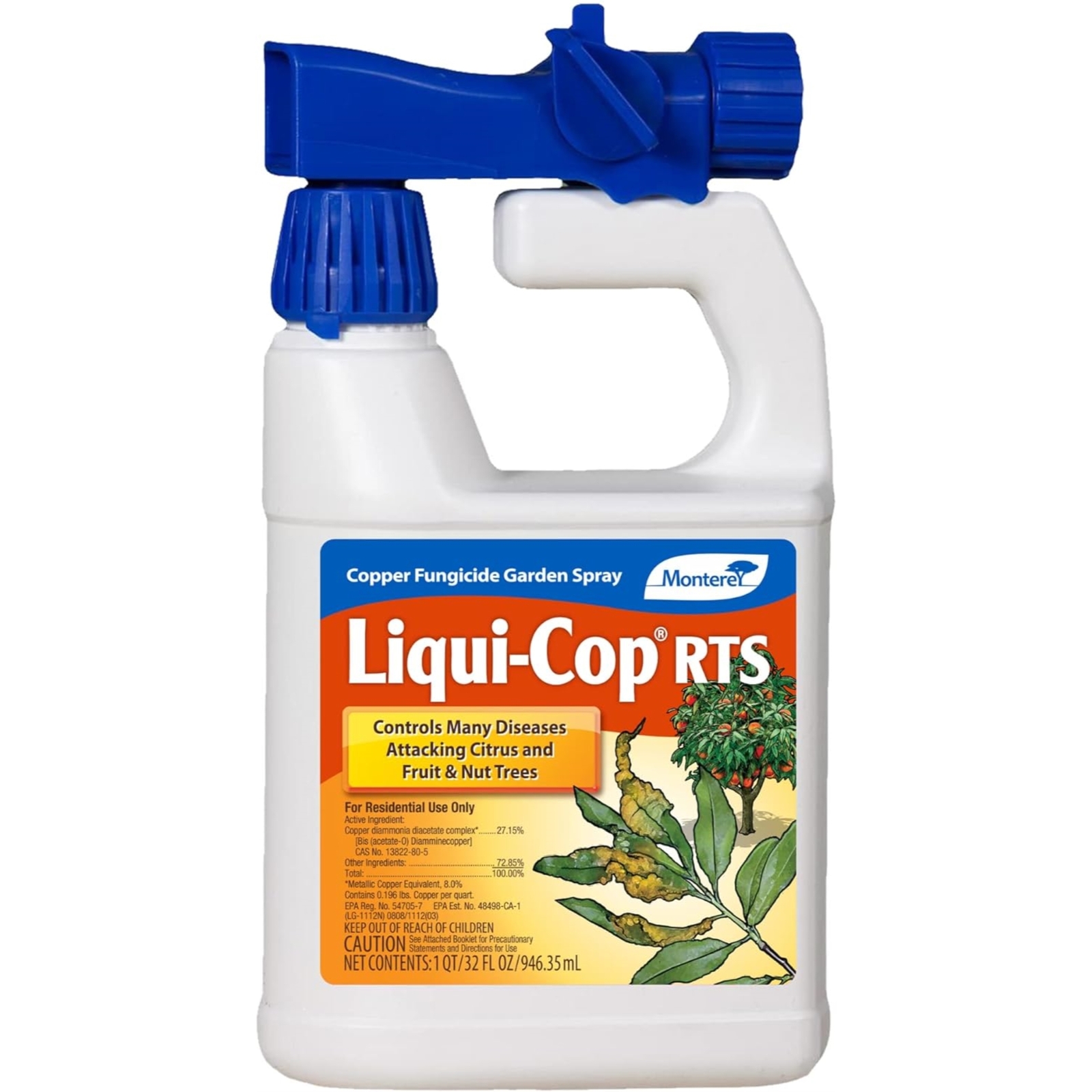 Monterey Lawn Garden LG3190 Liqui-Cop Copper Fungicidal RTS Garden Spray, 32-Oz