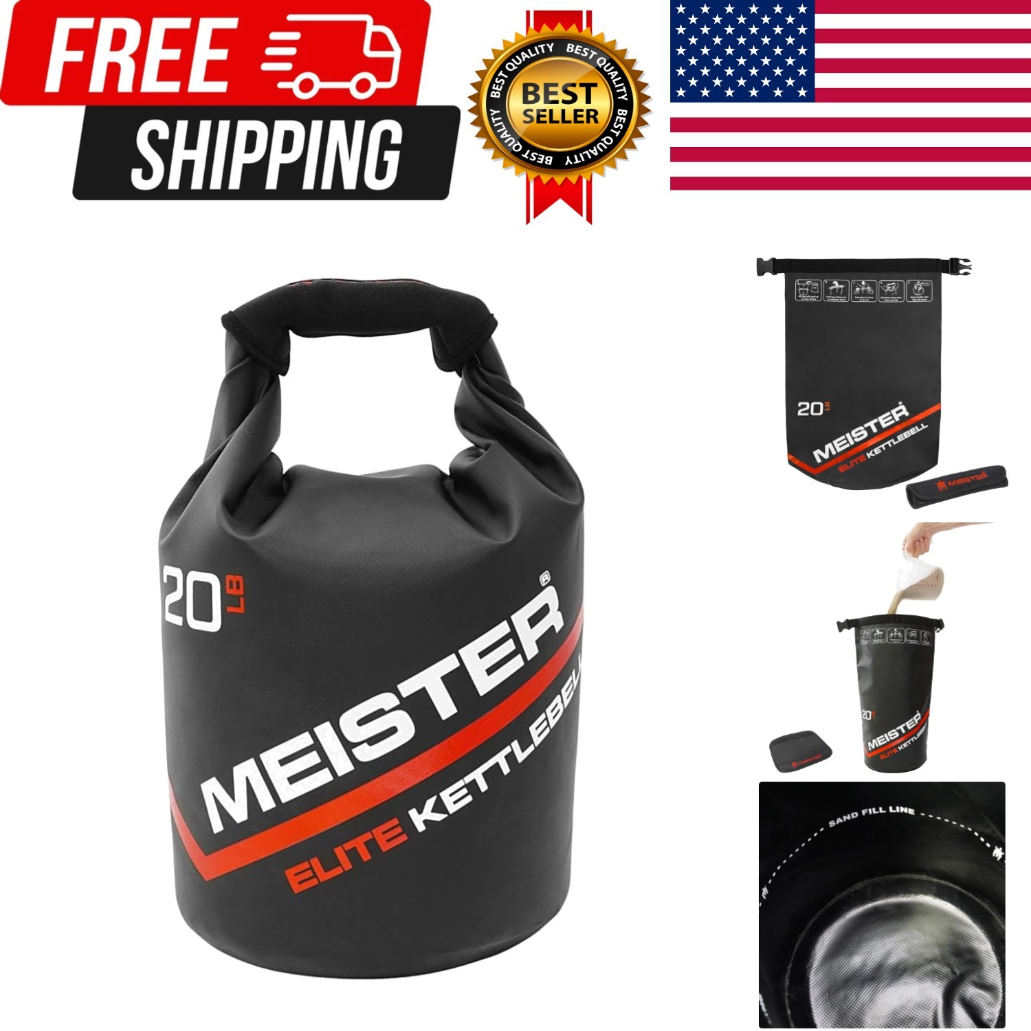 Elite Portable Sand Kettlebell - Soft Sandbag Weight