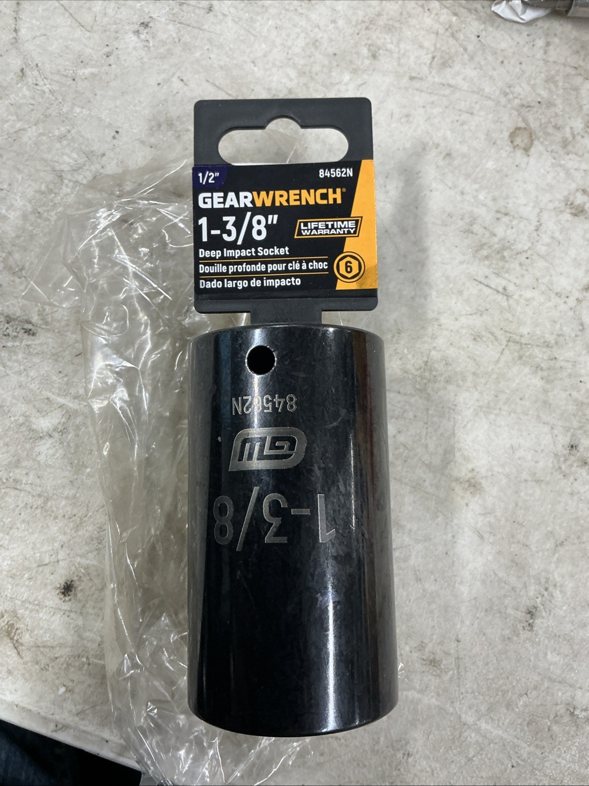 Gearwrench 84562N 1/2" Drive 6 Point Deep Impact SAE Socket 1-3/8"
