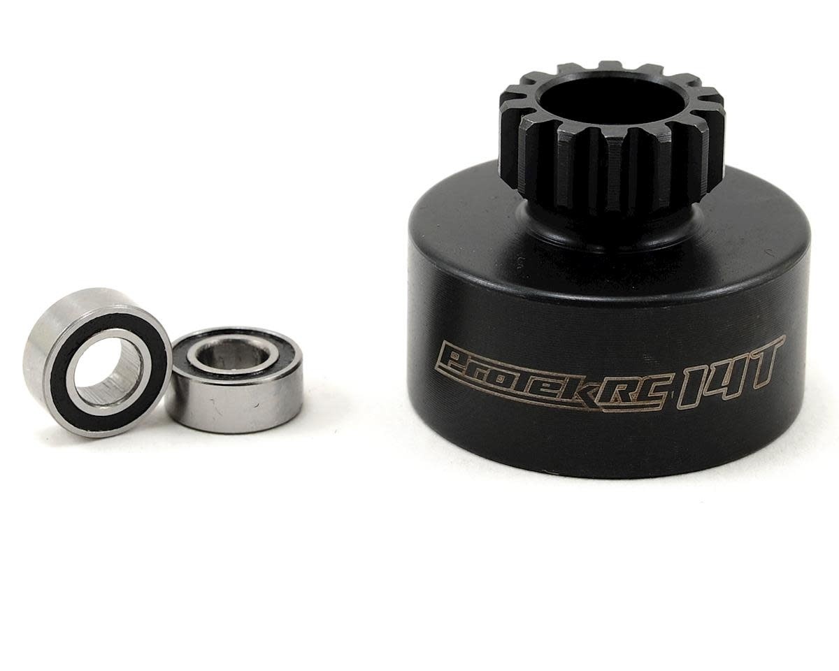 PTK-7051 PROTEK RCHARDEND CLUTCH BELL W/BEARINGS (14T) (MUGEN/OFNA STYLE)