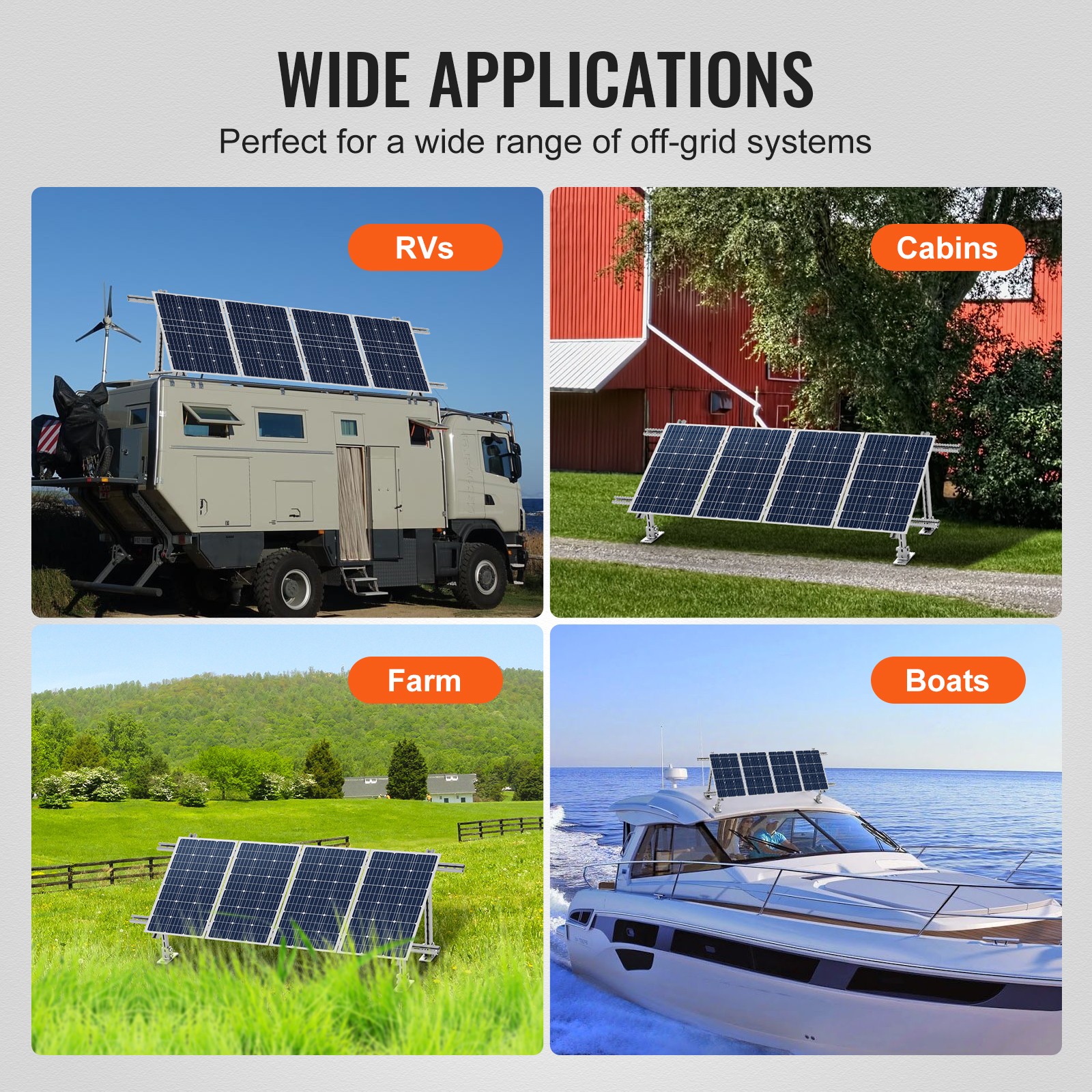2 Sets Multi-Pieces Solar Panel Mounting Brackets 30°-60° Adjustable