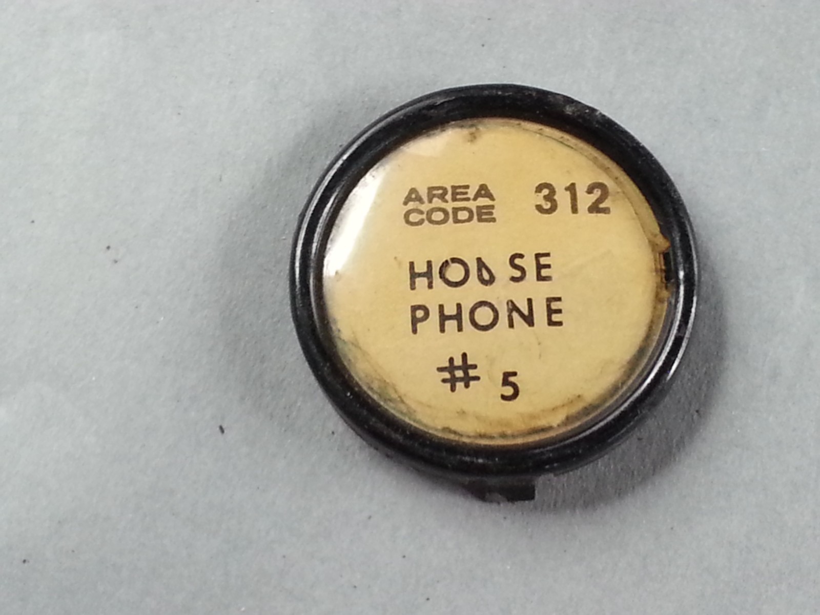 Antique Center Telephone Dial Rotary Number Cover 312 HOUSE PHONE #5 Chicago IL