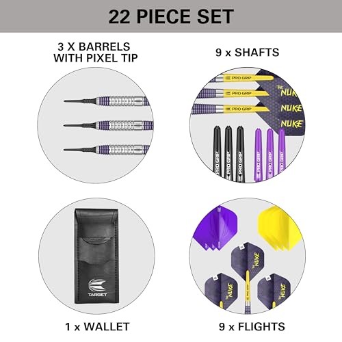 Luke Littler Brass Soft Tip Darts Set – 19G Pixel Tip Dart, The Nuke Player