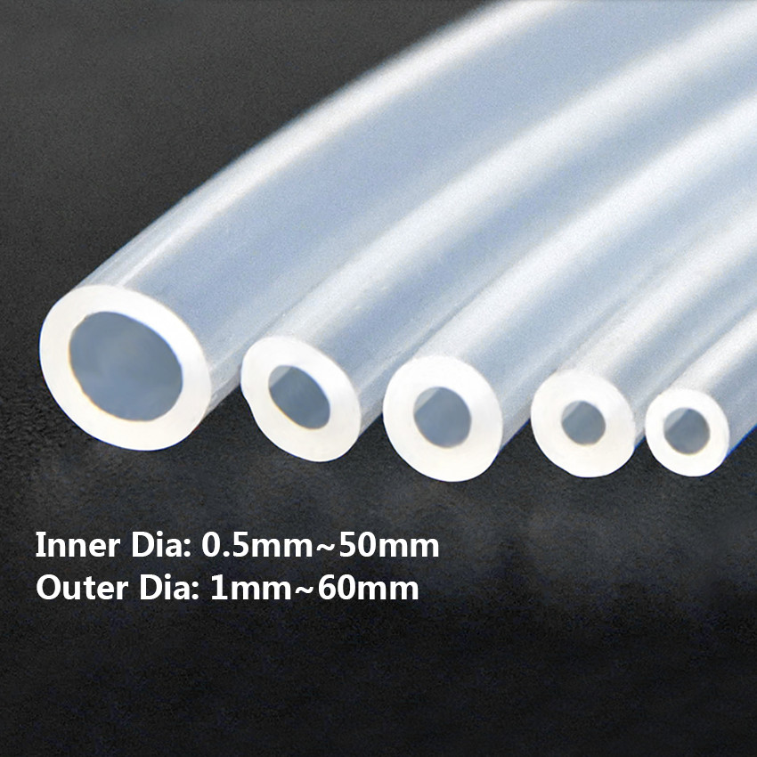 Food Grade Clear Silicone Rubber Hose Tubing Hose ID 1mm OD 2mm Length 5m