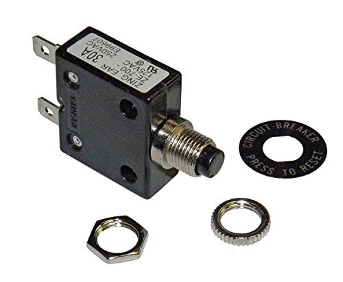 Philmore 30 Amp Push Button Manual Reset Thermal Circuit Breaker 50VDC, 250V AC