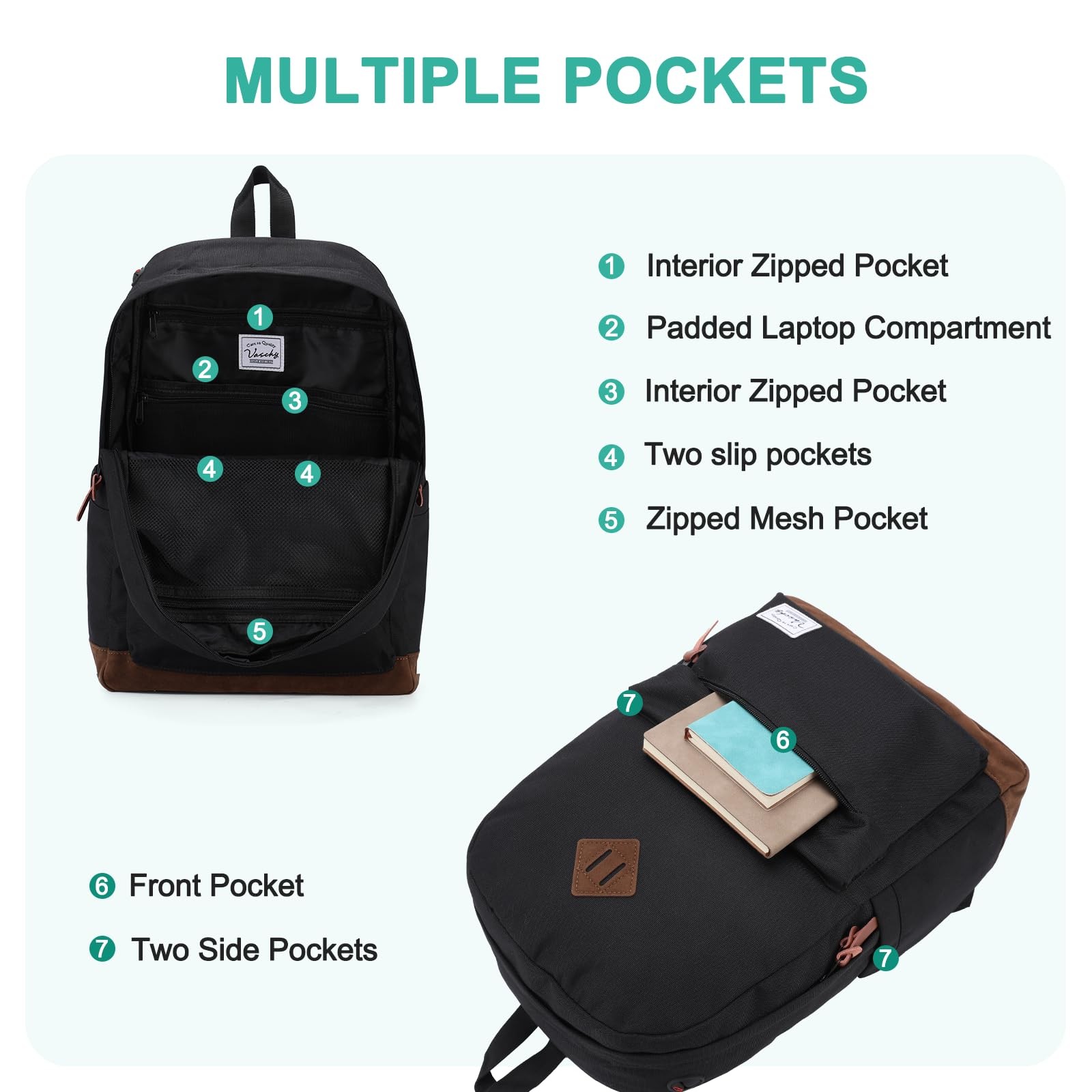 Water-Resistant Unisex Classic Backpack for College, School, and Laptops