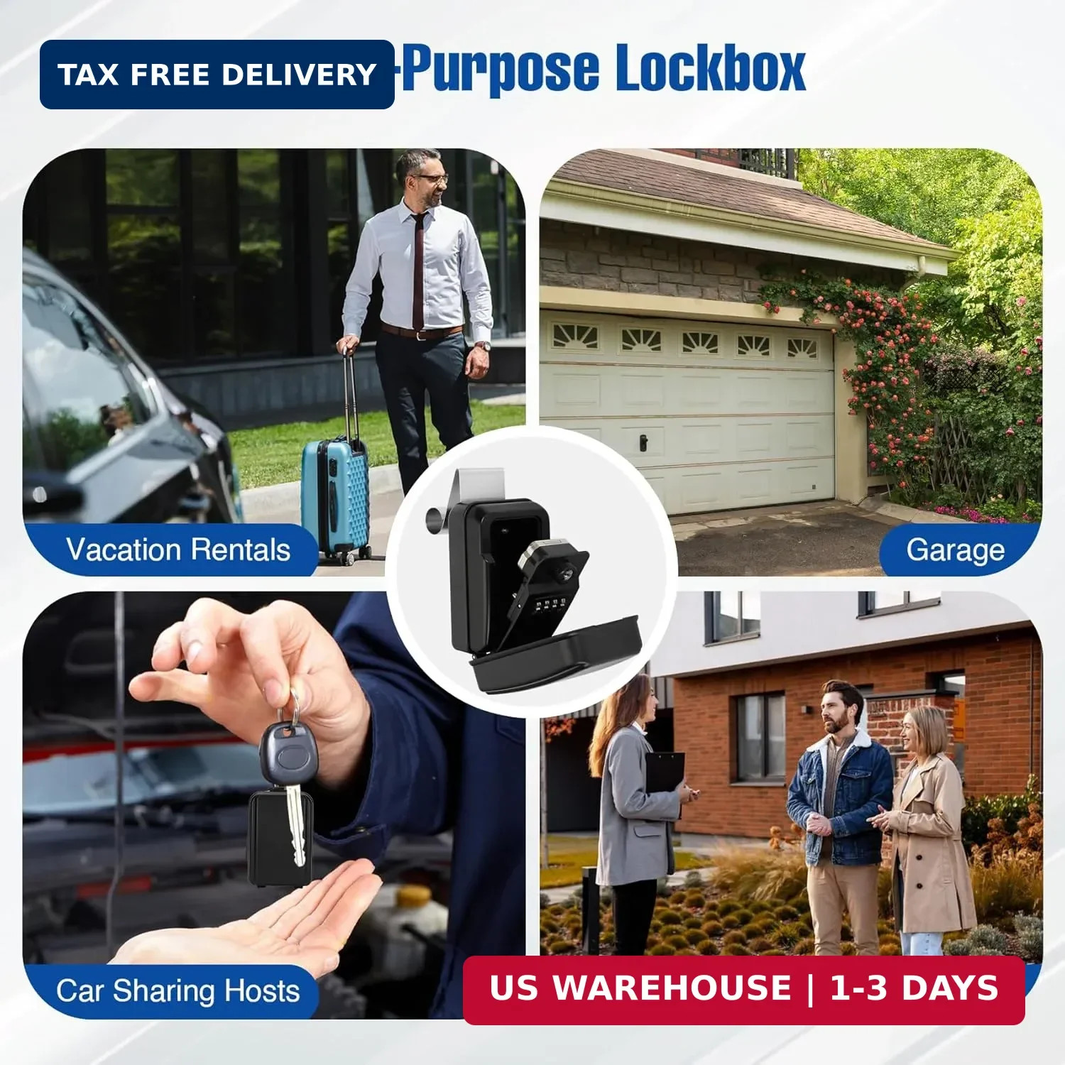 2026 Upgrade Car Key Lockbox, Window Mount box, Car Window Punch Button Lock Box