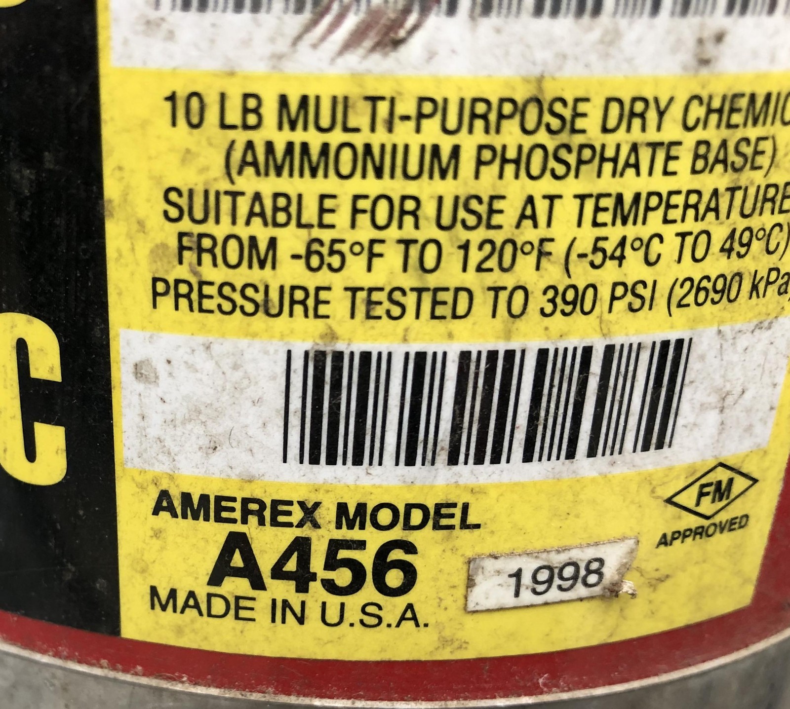 Dry Chemical 10lb Fire Extinguisher Amerex A456
