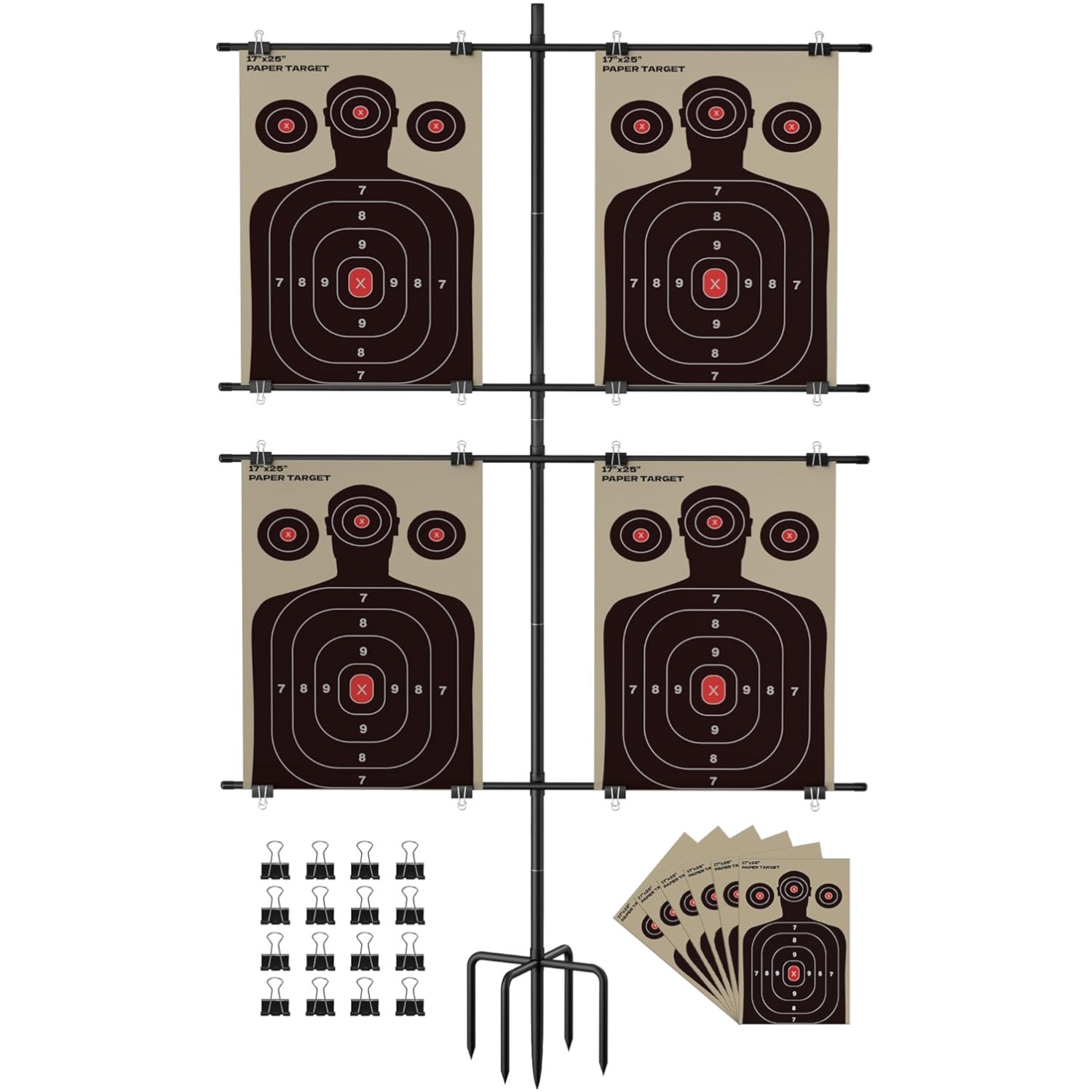 Adjustable Shooting Target Stand with 5-Prong Base, Portable Target Steel Holder
