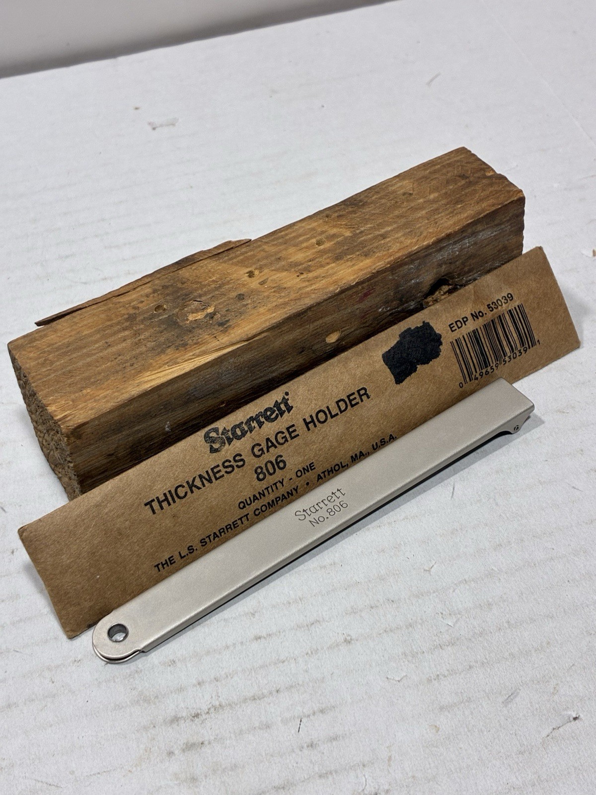 Starrett 806 Thickness Gage Holder Single End, Toolmaker Nickel Machinist *Mint*