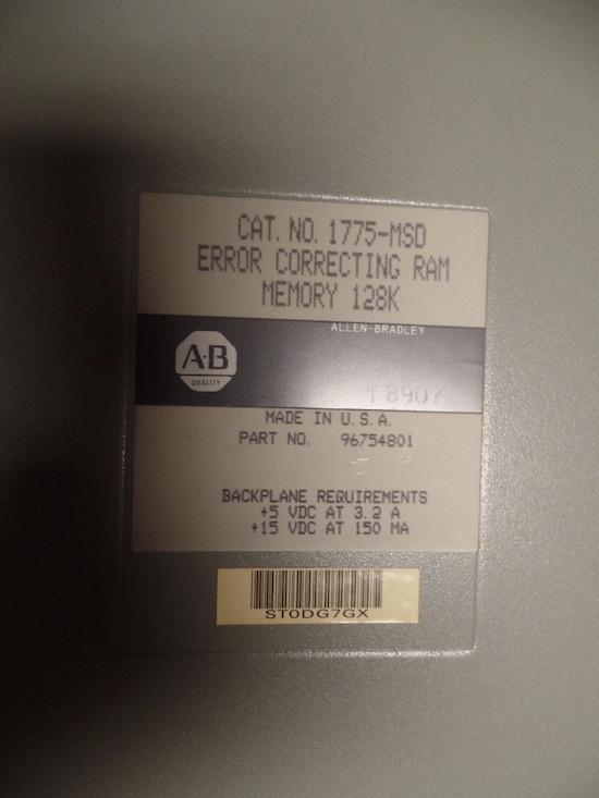 ALLEN BRADLEY 1775-MSD MEMORY MODULE ERROR CORRECTING 128K