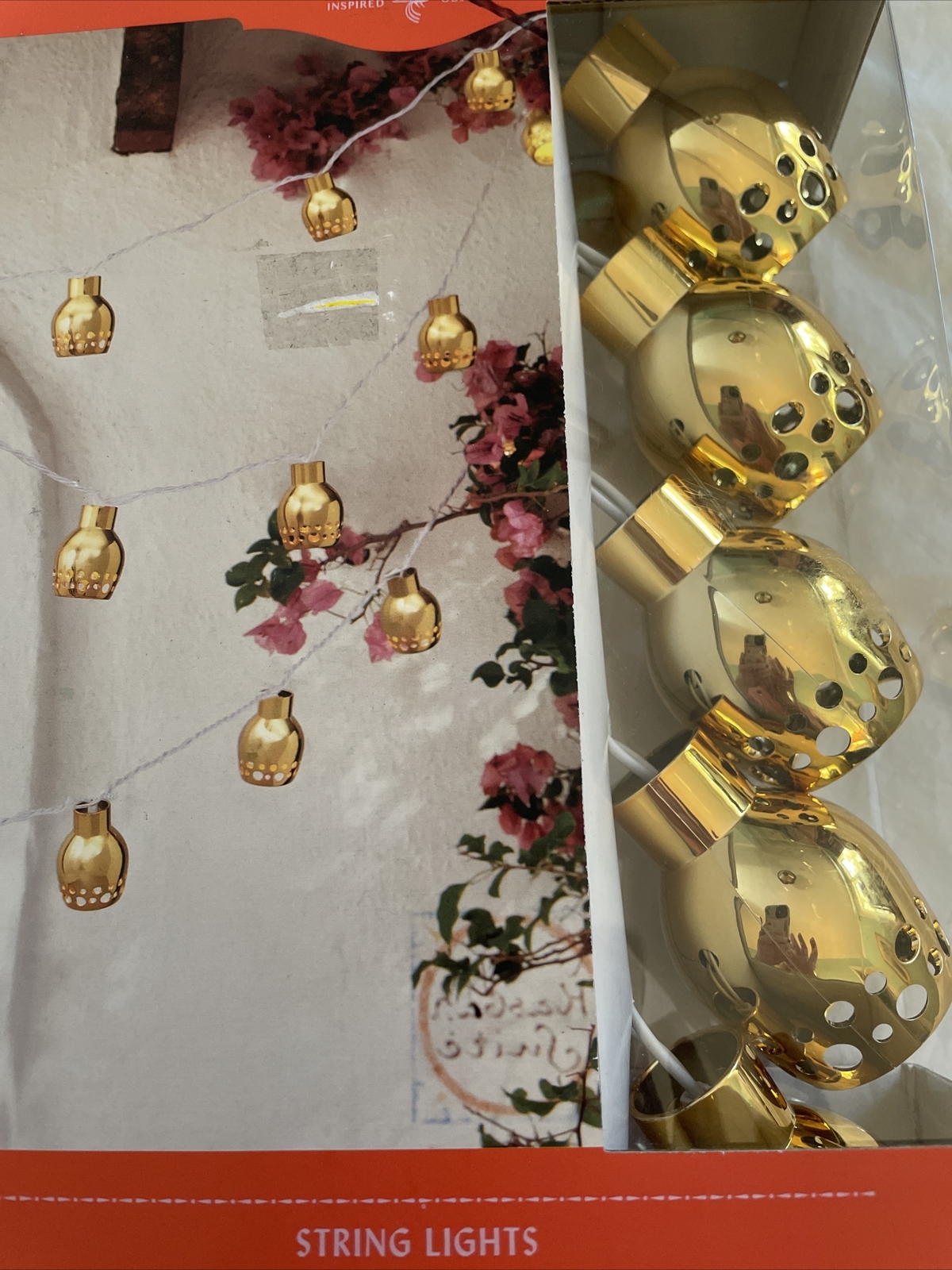 OPALHOUSE GOLD COLOR STRING LIGHTS 10 LIGHTS 9 Ft New