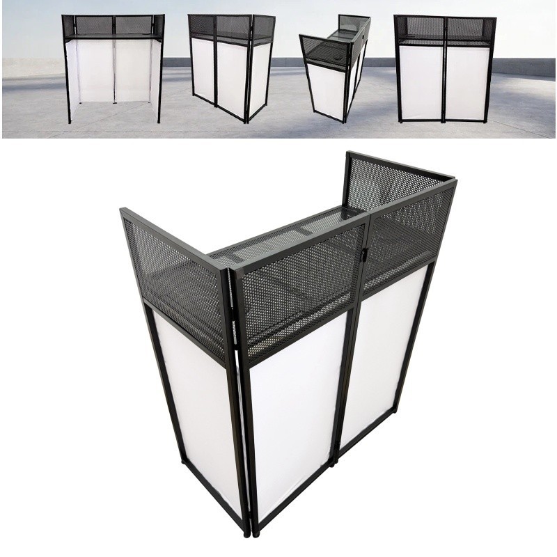 Portable DJ Booth Facade Stand Mobile DJ Booth Foldable DJ Table Event Booth