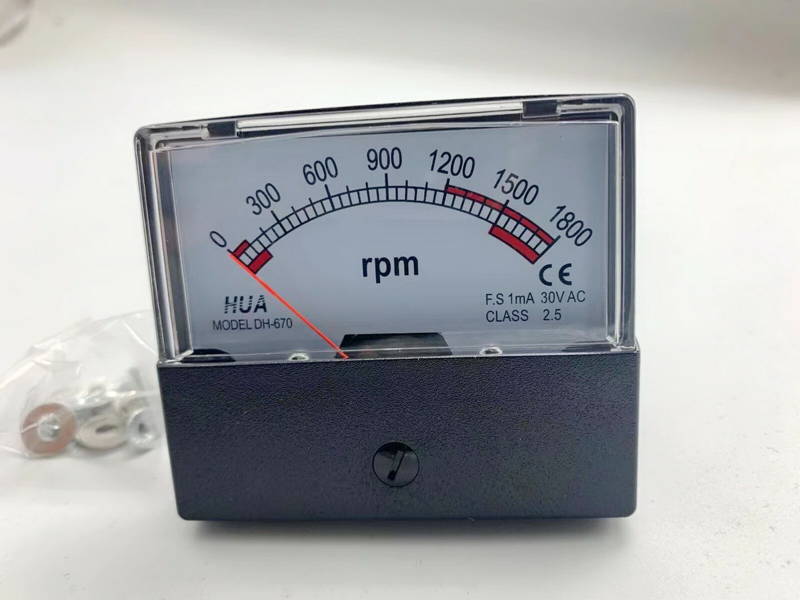 1PC 0-1800 Rpm Panel meter Size 60*70mm 30V AC Class 2.5 F.S 1mA