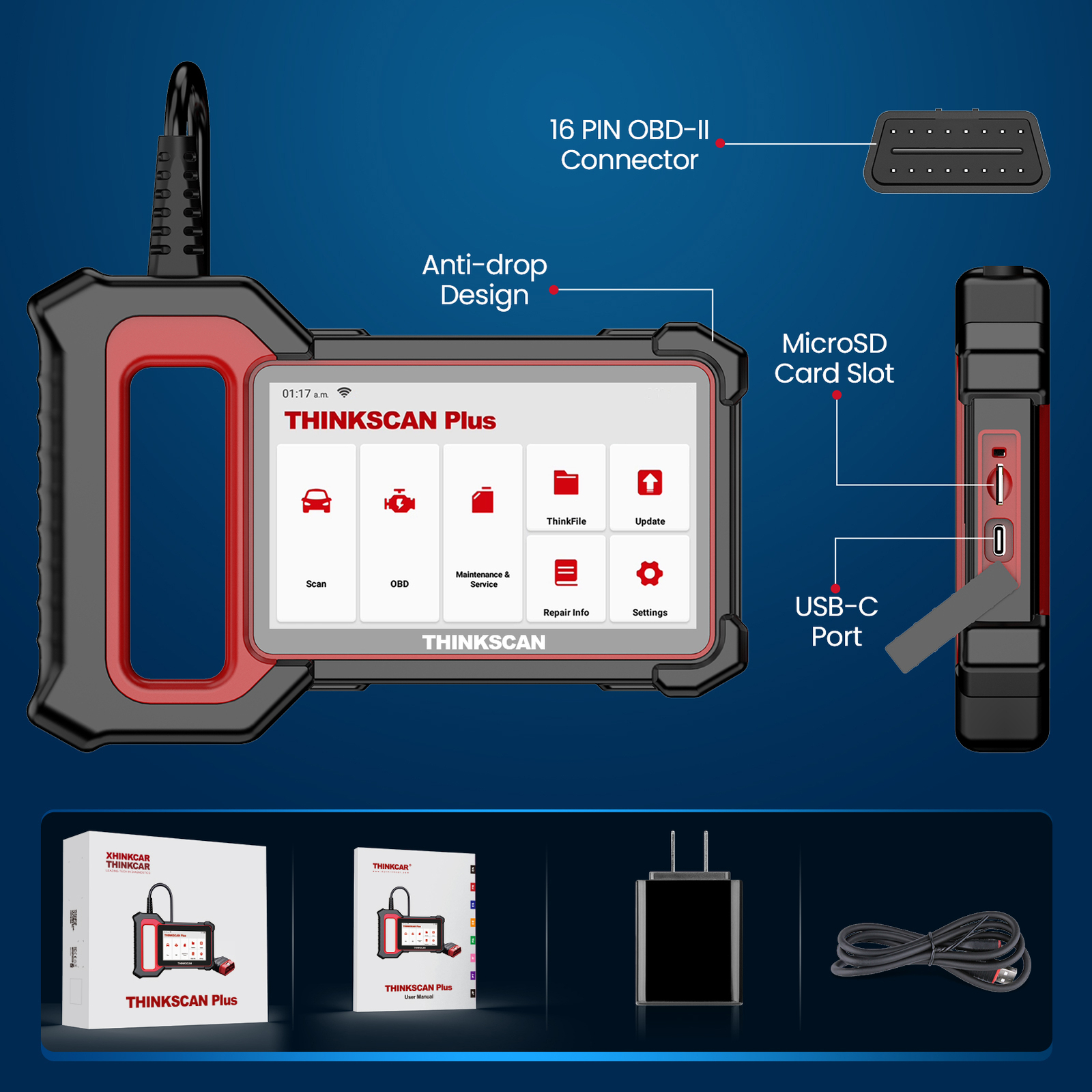 THINKSCNAPLUS S4 Car OBD2 Scanner Code Reader Engine ABS SRS TCM Diagnostic Tool