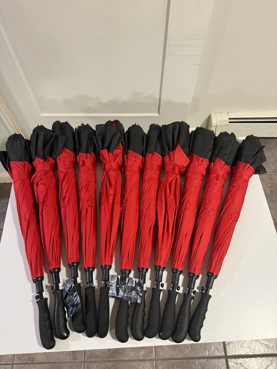 PEERLESS 800IN Umbrella Black Auto Open/ Auto Close. 48” Diameter When Open.