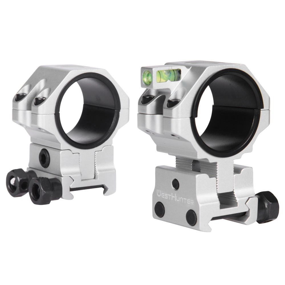 WestHunter 34mm High Scope Mount Rings Bubble Level Adjustable Picatinny Rings